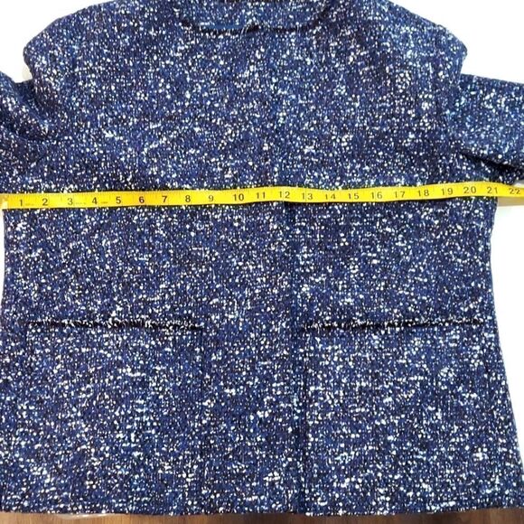 Hugo Boss Julira Tweed Suit Jacket In Pilot Fantasy Fringe Collar Sz 10 - Picture 15 of 15